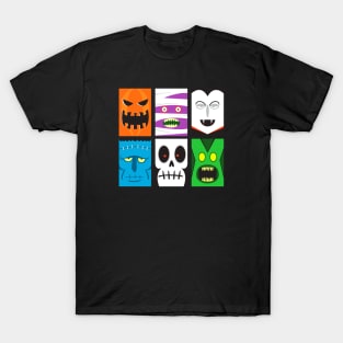 Cute Halloween Horror Faces T-Shirt